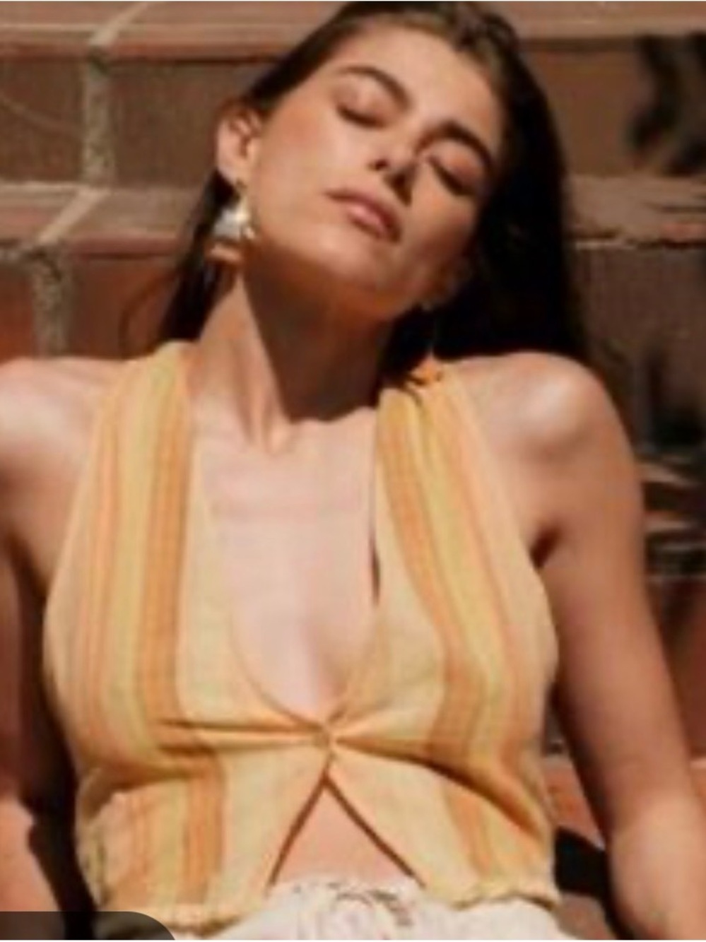 ZARA NWT Yellow and orange striped crop top vest Size S